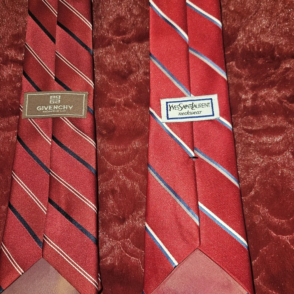 Lot Of 9 Designer Men Neck Ties YSL Ermenegildo Zegna Givenchy Oscar de la Renta